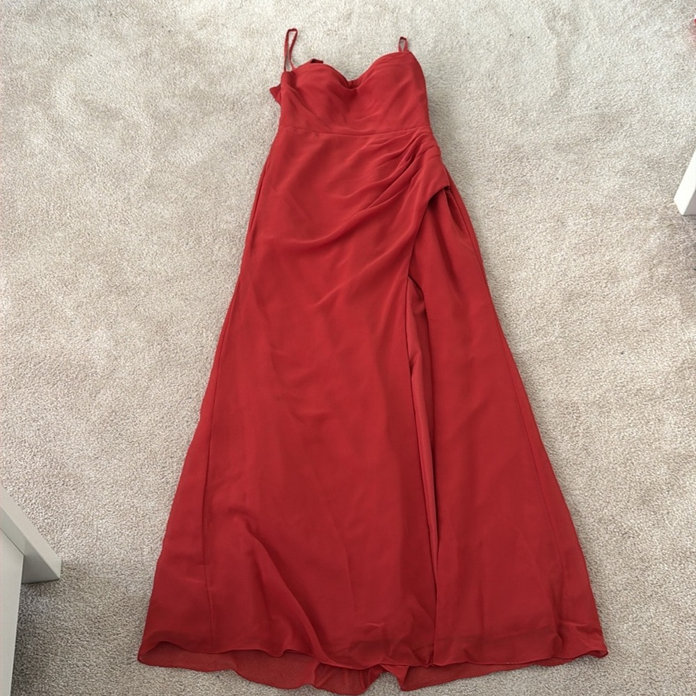Azazie Bridesmaids Dress Leonis Style Rust Color - Picture 9 of 10